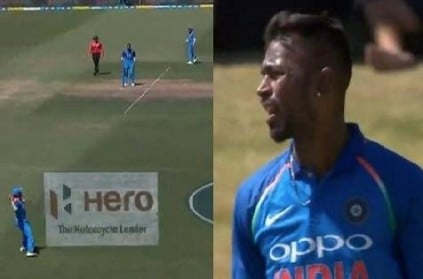 Pandya loses his cool after Dhawan\'s overthrow giving NewZealand a run