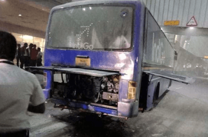 IndiGo passenger bus catches fire at Chennai airport