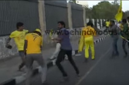 Video of people attacking CSK fans at Chepauk Stadium