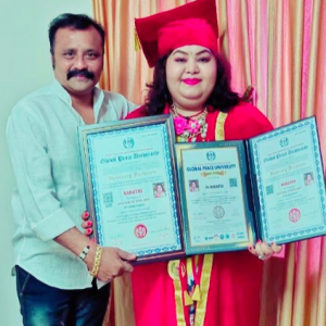 Actress and former Bigg Boss contestant Harathi conferred with a doctorate