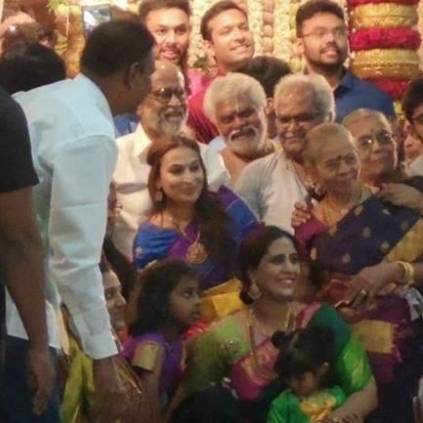 Rajinikanth attending manager's brother wedding Rajinikanth attending manager's brother wedding