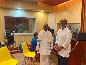 Rajinikanth pays a visit to Ilayaraaja swanky new studio