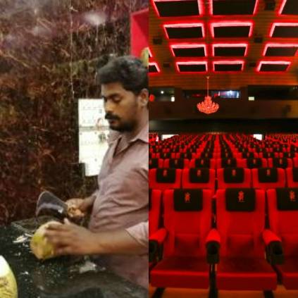 Ram Muthuram cinemas in Tirunelveli sells tender coconut for its audience
